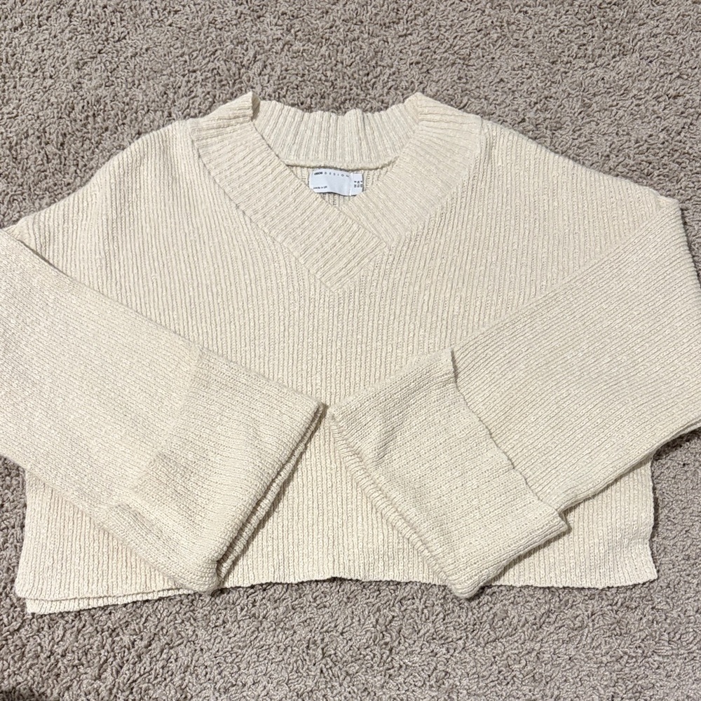 ASOS Cream V-Neck Sweater